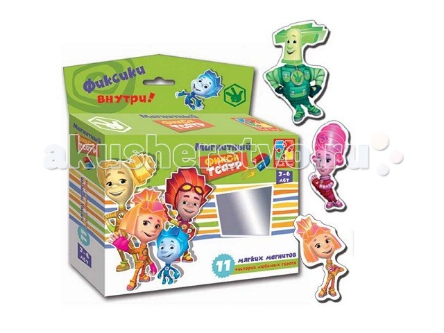Vladi toys Магнитный театр Фиксики VT3206-20Магнитный театр Фиксики VT3206-20 Vladi toys Магнитный театр Фиксики VT3206-20Магнитный театр Фиксики VT3206-20Vladi Toys Магнитный театр Фиксики VT3206-20 - прекрасная возможность для ребенка творить и создавать свои собственные сюжеты! Любимая сказка на холодильнике — что может быть интереснее и удобнее! Поставить настоящий спектакль дома теперь легко и просто! Магнитному театру не нужна большая сцена и огромные декорации — играть можно просто на холодильнике или на магнитном планшете. В такой сюжетно-ролевой игре проявляется характер и творческое самовыражение ребенка. В игру входят персонажи сказки и декорации. Все элементы — мягкие и толстенькие, такими магнитами удобно пользоваться. Также в состав игры входит сказка-сценарий, однако, надеемся, что ребенок придумает много своих собственных сказок вместе с этой игрой! В комплекте: мягкие магниты — 10 шт текст сказки — 1 шт.<br>