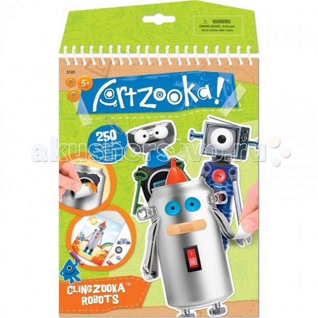 Wooky Artzooka Набор Забавные роботыArtzooka Набор Забавные роботы Wooky Artzooka Набор Забавные роботыArtzooka Набор Забавные роботыArtzooka 3101 забавные роботы. Добро пожаловать в мир Artzooka! Это волшебное место, где дети смогут создать самые невероятные творения. Все что им понадобится – это фантазия и, конечно, немного магии Artzooka! Благодаря креативным играм, линейка Artzooka! станет неиссякаемым источником вдохновения для детей от 5 лет, позволяющим стимулировать воображение и образное восприятие. Наборы для творчества, развивающие книги и игры Artzooka! – все это целая вселенная, в которой увлекательная форма помогает малышам выработать художественное мышление. Серия Artzooka! нацелена на развитие творческих способностей детей, когда даже самые неожиданные предметы – например, упаковка от игр Artzooka! – могут стать частью креативного проекта. Все зависит только от фантазии! В основе концепции Artzooka! лежит убеждение, что в каждом ребенке живет художник, что любой предмет может стать арт-объектом и что искусство - вокруг нас! Вручите своему ребёнку радость и смех с новым набором для творчества ARTZOOKA! Забавные роботы. С помощью набора он сможет создать необычных роботов. Благодаря большому выбору забавных наклеек, ребёнок сможет проявить фантазию, творчески и весело провести время. В набор входит: 10 листов с фоном 7 страниц с забавными наклейками 1 лист с многоразовыми наклейками Вдохновляющая инструкция.<br>