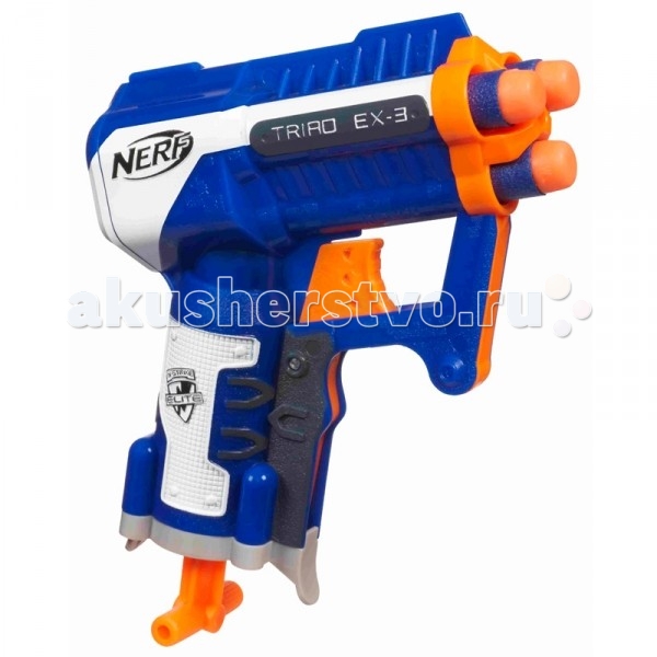 Nerf Hasbro Бластер Элит ТриадHasbro Бластер Элит Триад Nerf Hasbro Бластер Элит ТриадHasbro Бластер Элит ТриадБластер игрушечный Элит Триад из серии NERF Hasbro A1690H. Любой мальчишка любит играть в войнушки вместе со своими друзьями, когда он может стать настоящим героем. Вам представлен удобный небольшой по размеру бластер, который одновременно стреляет тремя стрелами. Благодаря компактному размеру, игрушечное оружие можно носить практически незаметно, чтобы в нужный момент неожиданно выстрелить. Дальность стрельбы составляет 20 метров. В данный набор входят: три безопасные стрелы и бластер. Длина бластера составляет 11.5см.<br>