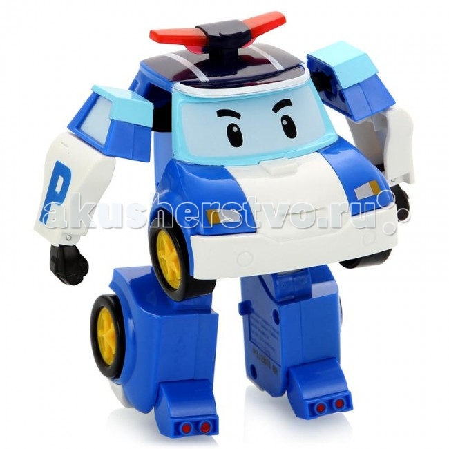Robocar Poli Робот Поли на радиоуправлении 31 смРобот Поли на радиоуправлении 31 см Robocar Poli Робот Поли на радиоуправлении 31 смРобот Поли на радиоуправлении 31 смRobocar Poli Робот Поли на радиоуправлении – очень красивая полицейская машинка, которая легко перевоплощается в робота. Двигается вперед и назад, влево и вправо. Также с пульта активируются мигалки (свет) и звук сирены. Управляется в форме робота. Особенности: Руки и ноги подвижны. И это еще не все! Шагающий Поли может танцевать! А еще ты можешь сделать запись с пульта управления и робот воспроизведет запись при движении! Мальчикам нравятся роботы на р/у, они любят воспроизводить фрагменты из любимого мультфильма или придумывать свои собственные сюжеты. При движении фары игрушки светятся, и работает его мигалка. Радиоуправляемые игрушки – это украшение любого детского автопарка, ведь с ними можно придумать множество интересных игр. Ребенок может катать игрушку как обычную машинку или, взяв в руки пульт управления, трансформировать ее в робота и шагать по придуманному городу, наводя в нем порядок. Во время перевоплощения, издается звук, машинка от Robocar POLI за секунды становится высоким полицейским с грозным лицом на лобовом стекле. Во время игры у ребенка развивается воображение и образное мышление, его фантазия помогает создавать новые сюжеты игры, а во время управления пультом, развивается моторика пальцев. Чтобы робот выполнял все свои функции, необходимо дополнительно приобрести 3 ААА батарейки. Продукция сертифицирована, экологически безопасна для ребенка, использованные красители не токсичны и гипоаллергенны.<br>