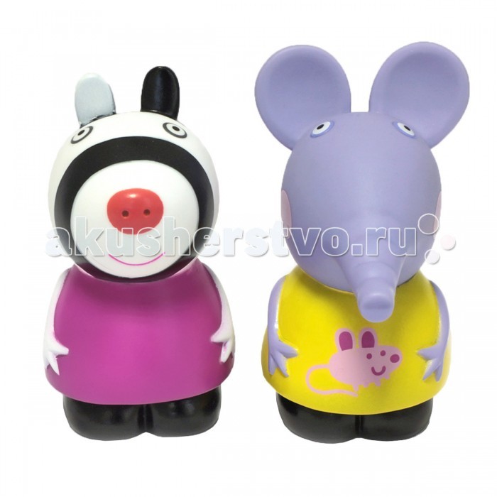Peppa Pig Игровой набор Эмили и Зои 10 смИгровой набор Эмили и Зои 10 см Peppa Pig Игровой набор Эмили и Зои 10 смИгровой набор Эмили и Зои 10 смИгровой набор Peppa Pig Эмили и Зои 10 см Слоненок Эмили и Зебра Зои желают подружиться с вашим малышом. Пластизолевые фигурки послужат прекрасным дополнением во время водных процедур и превратят купание крохи в праздник. Яркая окраска этих игрушек тренирует цветовосприятие, приятная на ощупь поверхность развивает тактильное восприятие, а увлекательные сюжетно-ролевые игры с ними помогают малышам обмениваться знаниями, развивать воображение и, конечно, весело проводить время с друзьями. А чтобы игра была еще интереснее, вы можете приобрести других персонажей из серии «Peppa Pig», и тогда забавные мультфильмы о веселой свинке оживут прямо у вас дома. В игровом наборе «Эмили и Зои» ТМ «Свинка Пеппа» 2 фигурки из пластизоля высотой 10 см. Товар сертифицирован. Срок годности не ограничен. Упаковка – сетка с хедером.<br>