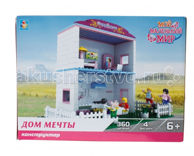 Конструктор 1 Toy Мой маленький мир Дом мечты (360 деталей)Мой маленький мир Дом мечты (360 деталей) Конструктор 1 Toy Мой маленький мир Дом мечты (360 деталей)Мой маленький мир Дом мечты (360 деталей)Конструкторы 1 Toy серии Мой маленький мир это не просто наборы маленьких домов, шикарных вилл у моря и магазинов, это неограниченный возможности придумывать что то новое для своих персонажей. Двух этажный дом с картинами, спальней, кухней и комодом. Это настоящая мечта. в наборе 4 фигурки набор состоит из 360 деталей легко собирается по инструкции, входящей в набор совместим с Lego<br>