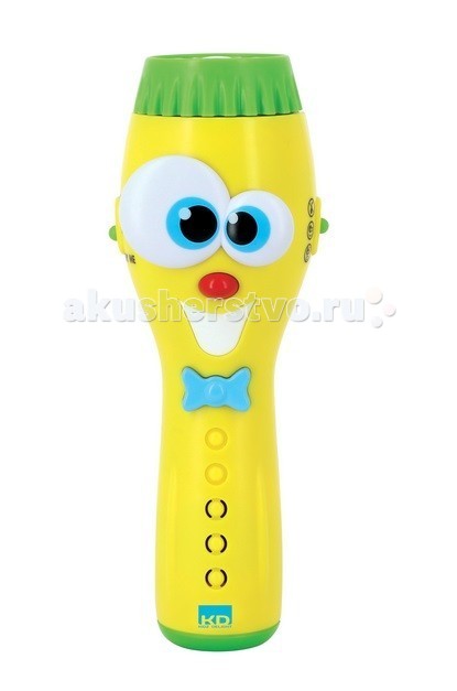 1 Toy Kidz Delight Веселый ФонарикKidz Delight Веселый Фонарик 1 Toy Kidz Delight Веселый ФонарикKidz Delight Веселый Фонарик1 toy Kidz Delight Веселый Фонарик - умеет не только освещать все вокруг в сумерках, но и не даст скучать Вашему малышу! С его помощью можно изучать цвета: красный, желтый, зеленый; эмоции — потому что при освещении на стену на ней появляются разные мордочки, и фонарик сообщает о своих эмоциях: весело или страшно, например. Цвет подсветки переключается с помощью поворотного колесика на самом фонаре, звуковое сопровождение и свет включаются при нажатии на кнопку-бантик. А еще у этого забавного приборчика есть носик-кнопочка, при нажатии на которую можно услышать смешные звуки и фразы Игрушка развивает мелкую моторику, координацию движения, формирует цветовосприятие и представление о причинно-следственой связи. Игрушка на долго привлечет внимание ребенка и он с увлечением будет открывать для себя новые возможности.<br>
