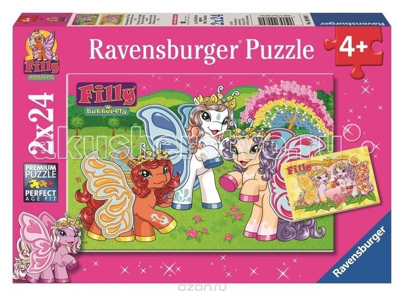 Ravensburger Пазл 2 в 1 Филли 2x24 элементовПазл 2 в 1 Филли 2x24 элементов Ravensburger Пазл 2 в 1 Филли 2x24 элементовПазл 2 в 1 Филли 2x24 элементовПазл Ravensburger 2 в 1 Филли: от частицы к частице – всё высшее качество! Отсутствие двух одинаковых деталей обеспечено использованием вручную изготовленного инструментария Частицы идеально соединяются Матовая поверхность исключает неприятные отблески Прочные детали не ломаются Изготовлено из экологического сырья Количество деталей: 48 Размер картинки: 49 x 36 см Материал: картон и бумага, части устойчивы к сгибанию.<br>