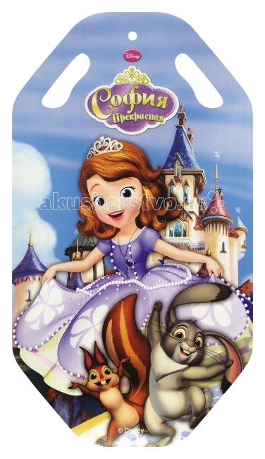 Ледянка Disney София 92 смСофия 92 см Ледянка Disney София 92 смСофия 92 смЛедянка Disney София 92 см с рисунком героев популярного мультфильма. Ледянку удобно брать с собой, и при этом позволяют кататься практически с любых горок. Изготовлена из прочного вспененного пластика. Прорези для рук позволят не упасть при спуске с крутых горок. Яркий рисунок будет долго держаться даже при интенсивном катании. Максимальная нагрузка: 150 кг Размер: 92x50x1 см<br>