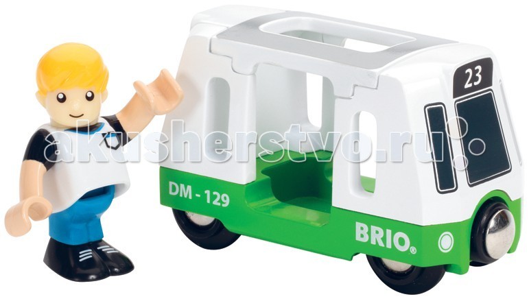 Brio Вагончик трамвая с фигуркойВагончик трамвая с фигуркой Brio Вагончик трамвая с фигуркойВагончик трамвая с фигуркойВагончик трамвая с фигуркой, 8х4х5см Brio. Вагончик открывается сверху, чтобы вместить фигурку, которая входит в комплект. Присоединяется к любому поезду Brio 2 элемента.<br>