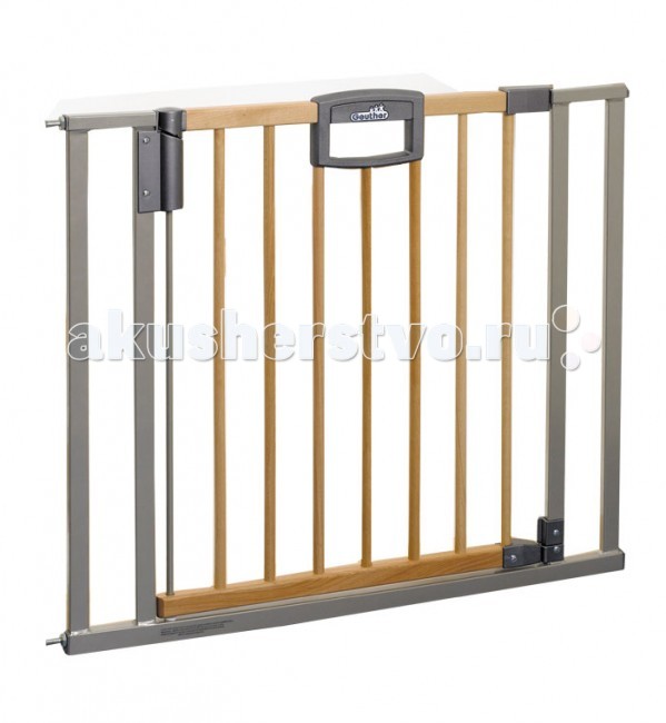 Geuther Ворота безопасности Easy Lock Wood 80,5-88,5х82,5cмВорота безопасности Easy Lock Wood 80,5-88,5х82,5cм Geuther Ворота безопасности Easy Lock Wood 80,5-88,5х82,5cмВорота безопасности Easy Lock Wood 80,5-88,5х82,5cмВорота безопасности Geuther Easylock, 80,5-88,5х82,5cм. Уникальный механизм позаботится о том, чтобы Вы могли спокойно перемещаться, занимаясь Вашими повседневными делами: слабого толчка достаточно, чтобы калитка плавно закрылась. Разумеется, механизм работает в двух направлениях. Если необходимо, чтобы калитка открывалась или закрывалась только с одной стороны, об этом позаботится поставляемый в комплекте стопор. Основные характеристики барьер-ворот Easy Lock Wood: красивый дизайн и комбинированный натурально-серебряный украсят интерьер любого дома устойчивы, имеют опорное основание удобный механизм защелкивания, легко устанавливаются без специального крепления при установке не требуется дрель или инструменты, после демонтажа не оставляют следов на стенах защищает ребёнка от нежелательного прохода через дверной проём или падения с лестницы уникальный защитный механизм позволит взрослому легко пройти через ворота, создавая в то же время непреодолимое препятствие для малыша открывается в обоих направлениях для удобства перемещения ворота оснащены специальным порогом с защитой от скольжения если вам нужно переместить ворота в другой дверной проём по мере роста ребёнка вы можете сделать это без ущерба для ремонта в квартире или доме изготовлены из алюминия и дерева высочайшего качества высота: 81,5 см<br>