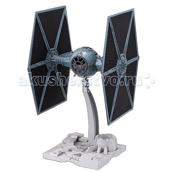 Star Wars Bandai Звездные Войны Сборная модель Истребитель TIE-Fighter 1:72Bandai Звездные Войны Сборная модель Истребитель TIE-Fighter 1:72 Star Wars Bandai Звездные Войны Сборная модель Истребитель TIE-Fighter 1:72Bandai Звездные Войны Сборная модель Истребитель TIE-Fighter 1:72Star Wars Bandai Звездные Войны Сборная модель Истребитель TIE-Fighter 1:72 - состоит из деталей для сборки масштабной (1:72) стендовой модели Звёздного Истребителя серии TIE (Twin Ion Engine - Сдвоенный Ионный Двигатель), основного истребителя Имперского Флота. При участии огромного количества этих истребителей происходили основные космические сражения многих эпизодов Звёздных Войн. Tie Fighter имеет характерный внешний вид благодаря шестигранной форме солнечных батарей-крыльев за что и получил прозвище Колёсник или Глаз (за специфический вид капсулы пилота). Кроме того, в комплект входят: два варианта фигурки пилота (сидящая и в полный рост), два варианта остекления кабины пилота (прозрачная и матовая), две пушки с эффектом лазерного луча и фрагмент обшивки боевой станции Империи - Звезда Смерти в качестве подставки. Для пущей крутости модель изображает истребитель в момент выстрела - два пластмассовых зеленых луча будто начинают полет из его пушек (вы, впрочем можете не прикреплять их, если не хотите). Подставка не только стильно оформлена, но еще и оснащена шарниром, позволяющим повернуть TIE-Fighter под желаемым углом.<br>
