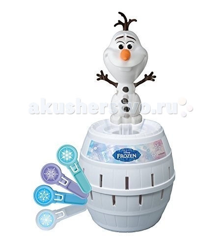 Tomy Игра Disney Холодное Сердце Освободи ОлафаИгра Disney Холодное Сердце Освободи Олафа Tomy Игра Disney Холодное Сердце Освободи ОлафаИгра Disney Холодное Сердце Освободи ОлафаУвлекательная настольная игра «Освободи Олафа», созданная по любимому детьми анимационному фильму «Холодное сердце» станет отличным подарком для малыша. Снеговик Олаф, большой любитель жарких объятий, прячется в бочке, в которую через специальные отверстия помещаются палочки, украшенные снежинками. Как только палочка попадает в нужное отверстие Олаф выскакивает из бочки! Все игрушки британской компании TOMY (Томи) изготавливаются из пластмассы самого высокого качества, совершенно безопасной для детского здоровья, окрашены в яркие красочные цвета, которые так нравятся детям.<br>