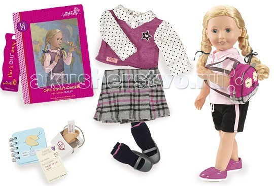 Our Generation Dolls Кукла делюкс 46 см Холли и Печенье с предсказанием для умницыКукла делюкс 46 см Холли и Печенье с предсказанием для умницы Our Generation Dolls Кукла делюкс 46 см Холли и Печенье с предсказанием для умницыКукла делюкс 46 см Холли и Печенье с предсказанием для умницыOur Generation Dolls Кукла делюкс 46 см Холли и Печенье с предсказанием для умницы принцесса обязательно полюбит набор, ведь здесь есть всё для увлекательной игры. Холли является школьницей и имеет красивую школьную форму, а также рюкзачок. Ваша малышка может представить себя в роли родителя Холли и отправлять её в школу. Помимо этого можно будет создавать ей новые образы – её длинные волосы удобно расчёсывать и заплетать, придумывая Холли замысловатые причёски. Кукла станет лучшим подарочком для девочки, ведь собрав компанию из нескольких персон, можно придумывать целые сюжеты с их участием. Ребёнок сможет ухаживать за куклой и одевать её, проявляя свою заботу и фантазию. Голубоглазая малышка Холли может стать одним из лучших экземпляров этой занимательной кукольной коллекции, радуя ребёнка своей оригинальностью и привлекательностью. Комплектность: кукла Халли, юбка-шотландка, блузка-жилетка, носочки, туфли, шорты спортивные, кроссовки, футболка, нижнее белье, рюкзак, печенье с предсказаниями в коробочке, блокнот, табель успеваемости, книга Печенье с предсказанием для умницы на русском языке, закладка для книги, каталог модной одежды.<br>