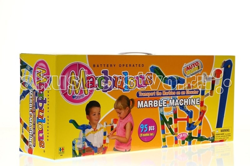 Конструктор Tototoys Marbulous Marble Machine 95 деталейMarbulous Marble Machine 95 деталей Конструктор Tototoys Marbulous Marble Machine 95 деталейMarbulous Marble Machine 95 деталейTototoys Конструктор Marbulous Marble Machine 95 деталей. Конструктор Tototoys Marbulous Marble Machine 95 дет. + 20 шаров - две игры в одном! Вначале нужно соединить цветные детали, создавая интересный лабиринт для шариков, а затем смотреть, как шарики катятся по созданной трассе. Последнее дети, как правило, обожают и запускают шарики по многу раз, с интересом наблюдая за их движением. Детали окрашены в яркие основные цвета. В комплекте 95 деталей, из которых можно собрать достаточно сложный и интересный лабиринт для 20 шариков. Имеются вертикальные трубки, открытые желоба-горки, широкие воронки, колесики с лопастями, подставки, контейнеры, куда шарики приезжают. Собирать можно по схеме и самостоятельно, мысленно представляя движение шарика. В инструкции предлагается несколько вариантов построения лабиринтов разного размера с использованием разного количества деталей, от самого простого до наиболее сложного, остальные подскажет собственная фантазия. Элементы лабиринта имеют размеры примерно от 4 до 10 см. Элементы легко вставляются друг в друга, образуя трек для шариков. Шарики диаметром 2 см частично прозрачные. Развивает пространственное мышление, воображение, мелкую моторику рук, а также дает представление о физических свойствах шара и законе всемирного тяготения. В набор входит: 95 деталей 20 шариков инструкция.<br>