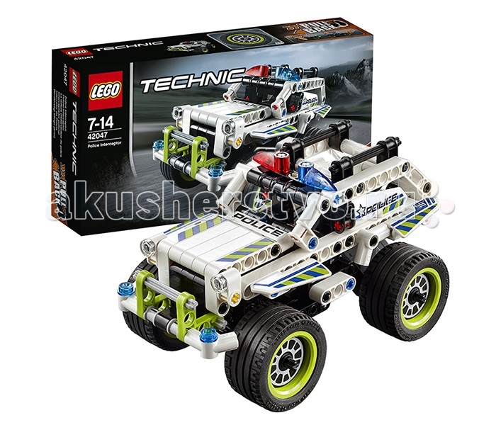 Конструктор Lego Technic 42047 Лего Техник Полицейский патрульTechnic 42047 Лего Техник Полицейский патруль Конструктор Lego Technic 42047 Лего Техник Полицейский патрульTechnic 42047 Лего Техник Полицейский патрульКонструктор Lego Technic 42047 Лего Техник Полицейский патруль Для преследования преступников не только по городским улицам, но и по просёлочным дорогам Вам понадобится надёжный полицейский внедорожник из набора Лего 42047. Его корпус выполнен из бело-чёрных деталей с добавлением наклеек и контрастных салатовых элементов. Спереди виден массивный прямоугольный капот, оборудованный фарами, проблесковыми маячками и крепким бампером. За ним располагается кабина водителя с прочной каркасной крышей, сигнальными огнями и рейлингами для перевозки дополнительного снаряжения. Особой гордостью автомобиля является его ходовая часть. Четыре широких колеса снабжены рифлёными шинами, позволяющими легко преодолевать препятствия и не буксовать во время сложных манёвров. Усиленная подвеска, связанная с инерционным двигателем, также добавляет скорости и проходимости, что обязательно пригодится во время погони за нарушителями закона. Управлять таким внедорожником очень просто. Достаточно поставить его на трассу, немного отвезти назад, а затем отпустить. В мгновение ока джип сорвётся с места и приступит к патрулированию города. Размер внедорожника в собранном виде составляет 9х15х9 см. Количество деталей: 185 шт.<br>