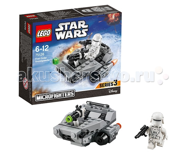 Конструктор Lego Star Wars 75126 Лего Звездные Войны Снежный спидер Первого ОрденаStar Wars 75126 Лего Звездные Войны Снежный спидер Первого Ордена Конструктор Lego Star Wars 75126 Лего Звездные Войны Снежный спидер Первого ОрденаStar Wars 75126 Лего Звездные Войны Снежный спидер Первого ОрденаКонструктор Lego Star Wars 75126 Лего Звездные Войны Снежный спидер Первого Ордена Снежный спидер использовался военными силами Первого Ордена для транспортировки штурмовиков и вооружения к местам сражений. Его вытянутый корпус покрыт защитными пластинами серого цвета. В носовой части организовано место для стрелка, ведущего прицельный огонь из мощной пушки. Если боевого задания нет, то пушку можно сложить в удобную нишу, но как только появляется намёк на засаду, её следует немедленно поднять и приготовиться к атаке. Также во время сражения могут пригодиться малые орудия, закреплённые на капоте спидера. Отдельного внимания требует ходовая часть данной боевой машины. Она состоит из двух симметричных двигателей, закреплённых по бокам корпуса. Их сигарообразная форма не создаёт особой нагрузки на спидер, а наоборот помогает увеличить маневренность и управляемость. В наборе Лего 75126 Вы найдёте детали для создания микромодели снежного спидера Первого Ордена, а также минифигурку штурмовика с белой бронёй и бластером. Размер спидера в собранном виде составляет 5х8х6 см. Количество деталей: 91 шт.<br>