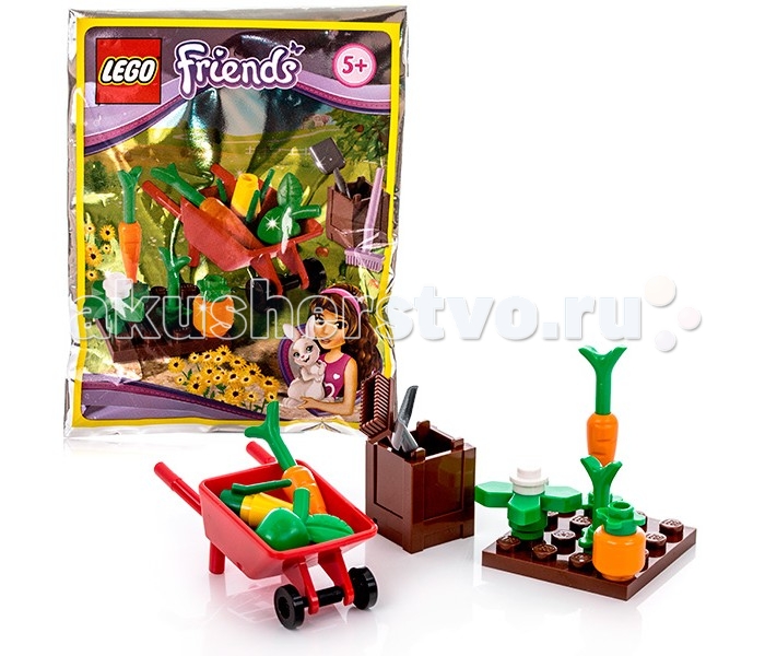 Конструктор Lego Friends 561507 Лего Подружки СадоводствоFriends 561507 Лего Подружки Садоводство Конструктор Lego Friends 561507 Лего Подружки СадоводствоFriends 561507 Лего Подружки СадоводствоКонструктор Lego Friends 561507 Лего Подружки Садоводство В предместьях городка Хартлейк-Сити пришло время сбора урожая, созрели овощи и фрукты! В миниатюрном наборе «Садоводство» из серии Friends от LEGO®, состоящем из 20 деталей, Вы найдете маленькую ухоженную грядку с растущей морковью, комплект различных фруктов и овощей, ящик с открытым верхом для сбора урожая, садовую тачку и инструменты. Этот замечательный набор дополнит, разнообразит и украсит Вашу коллекцию конструкторов Лего «Подружки». Набор упакован в яркий непрозрачный пакет с изображением одной из героинь Lego Friends. Количество деталей: 20 шт.<br>