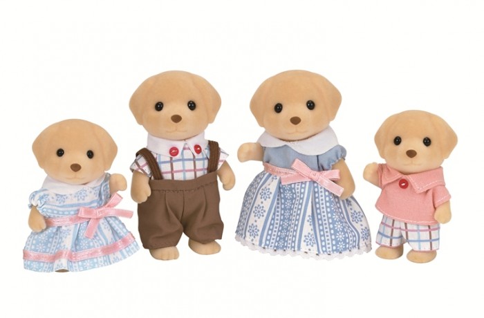 Sylvanian Families Набор Семья ЛабрадоровНабор Семья Лабрадоров Sylvanian Families Набор Семья ЛабрадоровНабор Семья ЛабрадоровНабор Sylvanian Families «Семья Лабрадоров» 5182 обязательно понравится всем маленьким любителям собак. Эти игрушки такие симпатичные! В комплект входят папа, мама, дочка и сын. Все лабрадоры одеты очень интересно и красочно. Одежда легко снимается, ее можно стирать. Ребенок будет долго и весело играть с этими игрушками и сможет придумать интересные сюжеты, ведь головки и лапки у фигурок вращаются, что делает игру еще более увлекательной. Этот набор - прекрасный образец дружной и веселой семьи. Набор «Семья Лабрадоров» не оставит равнодушным ни одного любителя Sylvanian Families. Как и другие игровые наборы Sylvanian Families этот набор развивает у ребенка чувство ответственности и заботы, формирует представление о семейных ценностях. Размер фигурок 6-8 см. Сказочный мир игровых наборов Sylvanian Families разнообразен - это всевозможные зверюшки, у каждого из которых есть собственный дом, семья, работа. Состав семей в игровых наборах Sylvanian Families не ограничивается стандартным «папа, мама, ребенок», здесь есть даже бабушки и дедушки. Герои игровых наборов Sylvanian Families разнообразны: кролики, еноты, медведи, мыши, ежи, белки и многие другие. Однако разнообразием героев мир игрушек Sylvanian Families не ограничивается. Дома, предметы мебели, игрушечная еда и многие другие аксессуары представлены в ассортименте игрушек Sylvanian Families.<br>