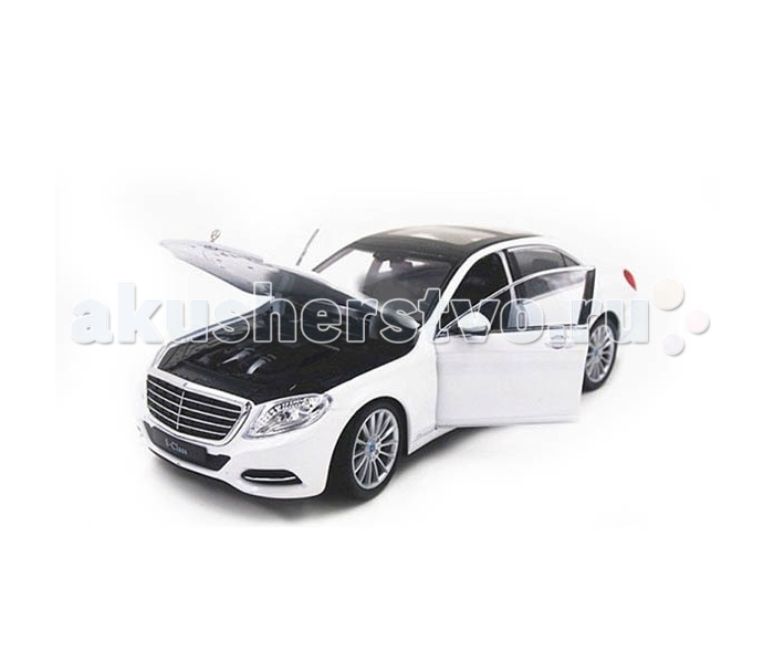 Welly Модель машины 1:24 Mercedes-Benz S-ClassМодель машины 1:24 Mercedes-Benz S-Class Welly Модель машины 1:24 Mercedes-Benz S-ClassМодель машины 1:24 Mercedes-Benz S-ClassКоллекционная модель машины Mercedes-Benz S-Class (кузов W222) от компании Welly в масштабе 1:24. Серьезный автомобиль представительского класса давно покорил сердца миллионов. Машинка представлена в двух цветах — спокойном белом и серьезном черном с золотой эмблемой на капоте. Внушительная решетка радиатора, диски, черный люк на крыше — абсолютно все тщательно выполнено и окрашено. У модели открываются передние двери и капот.<br>