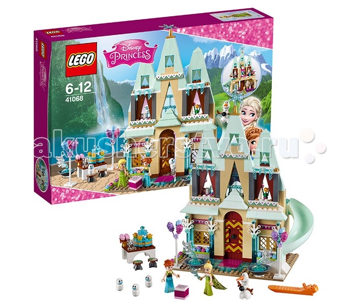 Конструктор Lego Disney Princesses 41068 Лего Принцессы Дисней Праздник в замке ЭренделлDisney Princesses 41068 Лего Принцессы Дисней Праздник в замке Эренделл Конструктор Lego Disney Princesses 41068 Лего Принцессы Дисней Праздник в замке ЭренделлDisney Princesses 41068 Лего Принцессы Дисней Праздник в замке ЭренделлКонструктор Lego Disney Princesses 41068 Лего Принцессы Дисней Праздник в замке Эренделл Эльза и Олаф готовятся к празднованию Дня рождения Анны. Для этого они украсили замок множеством ярких аксессуаров. На бежевых фасадах появились декоративные гирлянды из разноцветных флажков, а на подоконниках – горшки с цветами. Самая высокая башня замка заблестела хрустальной снежинкой, а вокруг главным ворот выстроились ледяные фонтаны и букеты из воздушных шаров. На заднем дворе Эльза накрыла пышный стол с двухъярусным тортом, фруктовыми пирожными и бокалами для лимонада. Внутренне убранство замка также претерпело изменения. В многочисленных комнатах и залах спрятались подарки и сюрпризы для именинницы, отыскать которые будет не так уж просто. Из деталей набора Лего 41068 Вы сможете собрать подробную модель замка Эренделл. На его первом этаже располагается просторный зал с камином, ковром, диваном, картиной, вазой и старинными часами. В их механизме спрятан один из подарков для Анны. Это отлично наточенные коньки. Также сюрпризом ко Дню рождения послужат поздравительные письма и цветы. Поднявшись на второй этаж, можно очутиться в королевской спальне Анны. Здесь есть небольшой камин, столик, огромная кровать с балдахином и, конечно же, красиво упакованная коробка с подарком для именинницы. Размер замка в собранном виде составляет 27х22х13 см. В наборе Вы найдёте фигурку Олафа и 3-х мини-снеговиков, а также 2 минифигурки: Эльза и Анна. Количество деталей: 477 шт.<br>