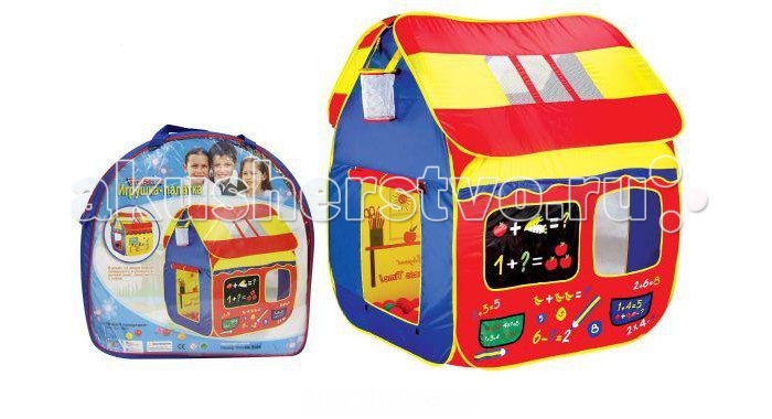 Shantou Gepai Палатка игровая Веселая школаПалатка игровая Веселая школа Shantou Gepai Палатка игровая Веселая школаПалатка игровая Веселая школаЕсли у вас есть маленькие дети, то игровая палатка Веселая школа незаменима для выездов на природу или поездок на дачу. Палатка легко раскладывается, устанавливается и складывается, удобна в транспортировке. Размер палатки с собранном виде - 108х110х136 см. В комплекте сумка для транспортировки.<br>