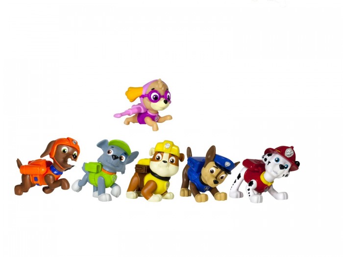 Paw Patrol Набор из 6 фигурокНабор из 6 фигурок Paw Patrol Набор из 6 фигурокНабор из 6 фигурокPaw Patrol Набор из 6 фигурок - мечта любого юного поклонника мультфильма Paw Patrol (Щенячий патруль) собрать всех своих любимых героев. В последнее время детей охватил настоящий бум коллекционирования фигурок отважных щенков из популярного мультфильма «Щенячий патруль». Все чаще можно услышать, как родители сбиваются с ног, чтобы найти для любимого ребенка очередной экземпляр в его обширную коллекцию. Преимуществом этого набора является то, что в нем сразу представлены все персонажи мультфильма, таким образом не надо искать каждого по отдельности, а мини коллекция уже готова. Играя с фигурками, дети не только разовьют фантазию, придумывая новые приключения героев, но и улучшат моторику рук, переставляя их по поверхности. Особенности: В комплекте есть 6 фигурок персонажей популярного детского мультфильма «Щенячий патруль»: Чейз, Крепыш, Рокки, Маршал, Зума и Скай. Каждый герой хорошо детализирован и окрашен по подобию своего прототипа из мультика. Фигурки достаточно миниатюрные, поэтому легко умещаются в кармане и их можно взять с собой на прогулку. Щенки окрашены устойчивыми к истиранию красителями, поэтому долго сохраняют свой цвет и яркость. Набор изготовлен из пластика высокого качества, безопасного для детей.<br>
