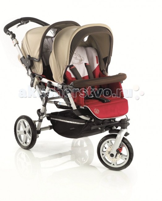 Jane Коляска для двойни и погодок Powertwin ProКоляска для двойни и погодок Powertwin Pro Jane Коляска для двойни и погодок Powertwin ProКоляска для двойни и погодок Powertwin ProJane PowerTwin Pro - прогулочная коляска для близняшек или погодок. На шасси устанавливается: 2 прогулочных блока (входит в комплект) или 2 автокресла (дополнительная опция), или прогулочный блок (входит в комплект) и люлька (дополнительная опция) Приятные мелочи коляски Jane PowerTwin Pro: шасси компактно и входит даже в маленький лифт! переднее сидение - 2 положения наклона спинки, заднее - 4 положения в капюшонах окошки регулируемая ручка до 105 см по высоте очень компактное сложение для коляски такого класса коляски колеса на подшипниках на шасси можно установить 1 люльку или 2 автокресла Комплектация - 2 прогулочных блока, шасси, насос, бампер, дождевик Размеры коляски разложенном виде (шхдхв) 62х127х105 см Размеры в сложенном виде (шxдхв) 35х46х87 см Размеры сиденья (шхдхг) 34х65х24 см Вес шасси 14,8 кг Диаметр колес 30 см<br>