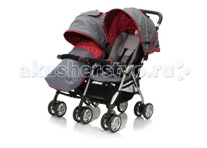 Jetem Коляска для двойни Elegant TwinКоляска для двойни Elegant Twin Jetem Коляска для двойни Elegant TwinКоляска для двойни Elegant TwinСамая легкая коляска для двойни - Jetem Elegant Twin. Ее вес составляет всего 10,4 кг. Коляска складывается по механизму «трость», что делает ее очень компактной в сложенном виде. Jetem Elegant Twin отвечает всем требованиям безопасности и комфорта малышей. Спинка раскладывается в пяти положениях, вплоть до горизонтального. Подножка также регулируется по высоте. Благодаря этому, можно получить достаточно длинное спальное место. Особенности Jetem Elegant Twin: самая легкая коляска для двойни; лучший выбор для отдыха. Коляска удобна в транспортировке и хранении; большой капюшон с сетчатым козырьком и окошком опускается без щелчков; спинка раскладывается до горизонтального положения; подножка регулируется по высоте; съемный бампер с мягкой накладкой; 5-точечные ремни безопасности; 2 пары сдвоенных колес. Передние колеса - поворотные с возможностью фиксации; вместительная корзина для покупок; коляска складывается по механизму трости. Характеристики: Диаметр колес: 15 см Тип колес: плотная резина Механизм складывания: трость Ширина колесной базы: 85 см Вес: 10,4 кг Размеры колесной базы: 85 x 53 см длина спального места: 78 см
ширина сидения: 34 см
длина сидения: 19 см Комплектация: 2 чехла на ноги (расстегнув молнию, можно превратить чехол в утепленный матрасик).<br>
