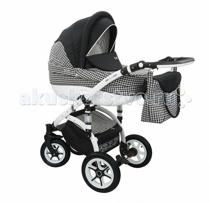 Коляска Jetem Sofi Pepita 2 в 1Sofi Pepita 2 в 1 Коляска Jetem Sofi Pepita 2 в 1Sofi Pepita 2 в 1Кто сказал, что моды в колясках не существует?! Ответственно заявляем - тренд присутствует! и это коляски в расцветке Pepita! Jetem Sofi Pepita - премьерная модель имеет алюминиевую раму с дополнительными амортизаторами на раме, что обеспечивает ещё более плавный ход коляски и спокойный сон малыша. Надувные колёса с амортизацией, обеспечивают высокий комфорт ребёнку во время прогулок. Передние колёса плавающие, с возможностью фиксации поворотной функции. Ручка обшита мягкой экологической кожей, удобна и приятна для рук родителей. Шасси со съёмными надувными колёсами, которые обеспечивают мягкий и плавный ход коляски, маневренность и хорошую проходимость и в зимнюю пору по снегу, и в осеннюю слякоть. Особенности модели: Алюминиевая рама 2 передних надувных, поворотных колеса (10 дюймов), с фиксацией и с противоударной амортизацией Надежный центральный тормоз (педаль) Ручка с регулировкой высоты Вместительная корзина для покупок Большой, вместительный пластиковый короб Регулируемое изголовье в люльке Съемная х/б подкладка люльки с возможностью стирки Поролоновый матрасик Большой съёмный капор с москитной сеткой в отстёгиваемом сегменте обивки Ручка в капоре для переноски люльки, обтянутая эко кожей Пятиточечные ремни безопасности с мягкими накладками Чехол для ножек Производитель: Jetem (Китай) Тип коляски: модульная 2 в 1 Тип складывания: книжка Возраст ребенка: от 0 месяцев Характеристики: Размеры спального места: 74х35.5х23 см Ширина сиденья: 90х34 см Регулировка наклона спинки: да Регулировка ручки: да Колеса: надувные 12-ти дюймовые Колёсная база: 59 см Вес изделия: 17 кг Размер изделия: 88х59х126 см<br>