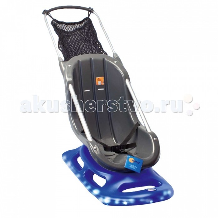 Санки KHW Snow Baby Fun со светодиодамиSnow Baby Fun со светодиодами Санки KHW Snow Baby Fun со светодиодамиSnow Baby Fun со светодиодамиМодель основана на санках Snow Baby Dream. Новое удобное сиденье с высокой спинкой обеспечивает повышенный уровень комфорта и безопасности для вашего ребенка. Благодаря увеличенным размерам сиденья в нем ваш малыш сможет свободно помещаться до 6 лет, даже в самом теплом комбинезоне. Особенности: изделие выглядит как полноценная прогулочная коляска на полозьях, у которой весь низ мигает за счет светодиодной подсветки – прогулка всегда будет для ребенка незабываемым событием, ведь дети любят всевозможные огоньки нижняя часть изделия – это полноценные санки для скоростного катания с особыми выступами, за которые можно схватиться руками, и подножки для ног; подсветка работает в трех режимах – две вариации разных циклов мигания и постоянное свечение, что обеспечит Вам не только веселые, но и безопасные прогулки (для ее работы достаточно установить три батарейки типа 3А) прогулочное сидение очень вместительно и глубоко, с анатомической формой - ребенку будет комфортно и просторно, сидя в комбинезоне или размещаясь на сидении в теплом меховом конверте предусмотрены ремни безопасности ручка из алюминия установлена таким образом, что за нее может держаться и сам ребенок, т.е. она несет функцию боковых ручек на сидении, и мама за счет контролируемой высоты может использовать ее как ручку-толкатель на ручку устанавливается сетка для покупок, наподобие коляски сидение опять-таки, как и в коляске, может быть установлено к маме лицевой или тыльной частью санки рассчитаны на нагрузки до 60 кг морозостойкий пластик, не смотря на свои тонкие стенки, очень прочный и надежный, а стальные полозья способствуют идеальному скольжению и отличным скоростям на спусках Комплектация: санки – основание сидение с телескопической ручкой и защитными ремнями сетка буксировочная веревка Габариты: 85х45 см (длина/ширина) высота – 36.5 см вес – 6.2 кг<br>