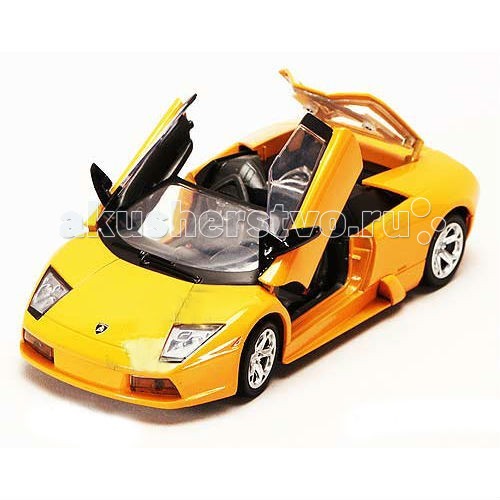 MotorMax Машинка коллекционная 1:24 Lамborghini Murcielago RoadsterМашинка коллекционная 1:24 Lамborghini Murcielago Roadster MotorMax Машинка коллекционная 1:24 Lамborghini Murcielago RoadsterМашинка коллекционная 1:24 Lамborghini Murcielago RoadsterMotorMax Машинка коллекционная 1:24 Lамborghini Murcielago Roadster - станет отличным подарком как для взрослого коллекционера, так и для юного гонщика. Созданная с особой реалистичностью и вниманием к деталям, машина покорит сердце любого поклонника автомира: у игрушки открываются дверки, капот и багажник. На ее колесах — резиновые шины, которые аккуратно катятся по ровной поверхности, а сами колеса вращаются в стороны, если сдвинуть руль с места. Модель мощного родстера сделана из литого металла, а отдельные детали выполнены из высококачественного пластика. Выглядит потрясающе! Lamborghini Murcielago Roadster в масштабе 1:24 Внутренний интерьер воссоздан с точностью до одного: он так же роскошен и изящен. Под капотом обнаружится двигатель, поэтому можете не сомневаться в силе и мощи вашего автомобиля! Motormax, базирующийся в Гонконге, — известный бренд, игрушки которого действительно не стыдно иметь в личной коллекции.<br>