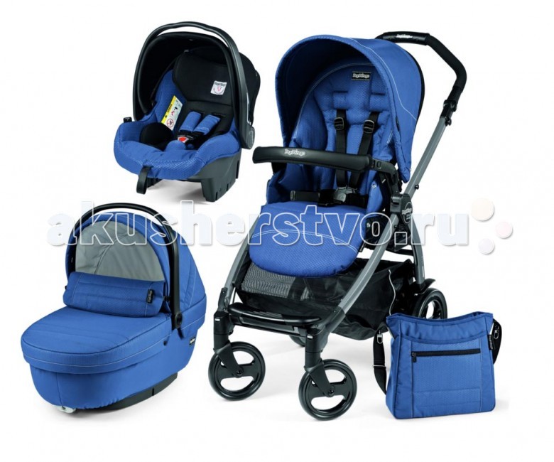 Коляска Peg-perego Book Modular System 3 в 1Book Modular System 3 в 1 Коляска Peg-perego Book Modular System 3 в 1Book Modular System 3 в 1Детская коляска 3 в 1 Peg-Perego Book Modular System предназначена для детей с самого рождения и до трех лет. Коляска оснащена уникальной системой крепления модульных деталей облегчающей процесс установки и демонтажа. Все модули имеют независимую конфигурацию и при использовании одного никак не связанна с другим модулем. Люлька: Navetta XL однозначно самое совершенное изделие данного сегмента спортивных люлек имеет все необходимое для комфорта малышей и максимальных удобств родителей. Люлька оснащена 4-хзонной системой вентиляции, возможностью крепления в автомобиль, бесшумным капюшоном, независимой, жёсткой ручкой для комфортного переноса, которая при желании легко убирается к задней части люльки, уникальной системой регулировки изголовья и ступеньки под попу, чтоб малыш не скатывался. Так же на люльке имеются специальные ножки которые позволяют ставить люльку практически на любую поверхность. Ножки легко складываются после чего люлька становится колыбелькой. Все материалы люльки для новорожденного Наветта Икс Эль снимаются для стирки. В задней части капюшона встроенная москитная сетка. Передняя муфта имеет возможность трансформироваться в более закрытое состояние, что обеспечивает более закрытое состояние в зимнее время эксплуатации. Автокресло: Peg Perego Primo Viaggio Tri-Fix / Пег-Перего Примо Виаджио Три-Фикс отличается от конкурентов своей многофункциональностью и превосходным качеством посадочного места. Внутренняя часть кресла выполнена из новейших материалов. Подголовник имеет улучшенную боковую защиту и непревзойденную систему регулировки по росту которая позволяет выставлять необходимый рост с малышом кресле. Так же к данному креслу можно докупить два типа баз для более комфортного и надежного крепления в машине: база Peg-Perego IsoFix 2, Peg Perego Base Adjustable. Эти аксессуары серьезно облегчают процесс эксплуатации автомобильного кресла Пег Перего и имеют долгосрочный срок эксплуатации так как на эту же базу возможно установить автокресло Peg Perego Viaggio1 Duo Fix группы 1. Кресло Три Фикс можно крепить и без дополнительных баз. Прогулочный блок: Прогулочная коляска Пег Перего Бук предназначена для детей в возрасте от 6 месяцев и до трех лет. Все нововведения компании Peg-Perego связаны с пожеланиями пользователей по всему миру и Россия занимает большую часть этих пользователей. Прогулочный блок оснащен съемным поручнем, глубоким капюшоном, регулируемой подножкой,удобными подлокотниками, регулируемой в четырех положениях спинки сидения в том числе и полностью горизонтальным положением. Сам прогулочный блок можно ставить как к себе лицом, так и по направлению движения. Все ткани прогулочного блока пег перего можно стирать в стиральной машинке. Все продукты копании Peg-Perego имеют гарантию от официального дилера. Габариты и вес Внешние размеры коляски; В разложенном виде (дхшхв) 59х106х93 см; В сложенном виде (дxш) 38,5х83 см; Размеры люльки; Внешние (дхшхв) 87х45,5х67 см; Внутренние (дхш) 70х32 см; Размеры автокресла: вxдхш 66х63х44 см; Размеры сумки: шхдхв 13х42х32 см; Вес коляски 13 кг; Вес люльки 5.5 кг; Вес автокресла 5 кг; Вес шасси 7.8 кг Внимание! В комплектации с прогулочным блоком Sportivo отсутствует накидка на ножки!<br>