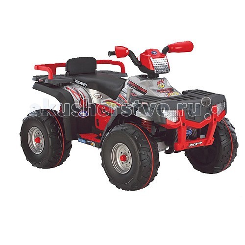 Электромобиль Peg-perego Polaris Sportsman 850Polaris Sportsman 850 Электромобиль Peg-perego Polaris Sportsman 850Polaris Sportsman 850Детский электроквадроцикл Polaris Sportsman 850 Технические характеристики: Возраст: 5 - 10 лет/ Кол-во скоростей: 2+R Макс. скорость+R: 5.4-11.3 км/ч + 5.4 км/ч реверс Макс вес пассажиров: 75 кг Аккумулятор: 24В 12A/ч Передние и задние амортизаторы Умная педаль газа позволяет лучше контролировать скорость и мощные тормоза. Защитная резиновая накладка на колесах. Передняя и задняя полка-багажник. Аккумулятор и зарядное устройство входят в комплект.<br>