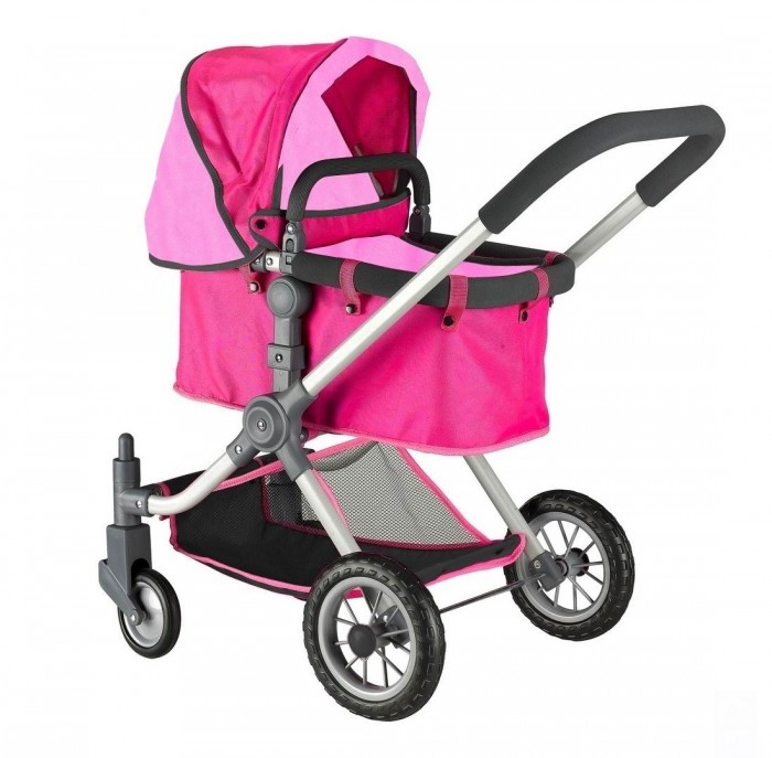 Коляска для куклы R-Toys 646646 Коляска для куклы R-Toys 646646Инновационная, стильная закрытая коляска для кукол 646. Эта модель будет заметно выделяться среди других кукольных колясок. Дизайн был разработан в Испании. Эта модель - коляска-трансформер. В этой коляске 3 превращения: снимается люлька и можно поставить прогулочный блок (в комплекте), перекидывается ручка вперед и назад, полностью закрытый зимний вариант коляски. Уникальность этой коляски - в колесах. Благодаря передним маленьким колесам, которые крутятся на 360 градусов обеспечивается маневренность, плавность хода, устойчивость и проходимость. Юная мама будет легко и просто управлять этой коляской на дороге. Колеса - прорезиненные сверху, что дает бесшумность и мягкость хода. Очень необычно разработан мягкий ободок вокруг каркаса, на который крепится люлька для куклы. Ваша маленькая принцесса сможет переносить люльку вместе с куклой, как многие мамы делают это со своими маленькими детьми. Коляска имеет большой складной капюшон, а в нижней части коляски имеется сетка для перевозки вещей. Люлька очень большая и глубокая. Длина люльки 53 см. Даже самая большая кукла поместится в этой коляске. Ручка из мягкого материала полипропилена. Максимальная высота от пола до ручки 75 см. Высота до капюшона 80 см. Коляски для кукол — непременный атрибут игры в дочки-матери. Коляски для кукол от R-Toys являются маленькими многофункциональными копиями настоящих детских колясок.<br>