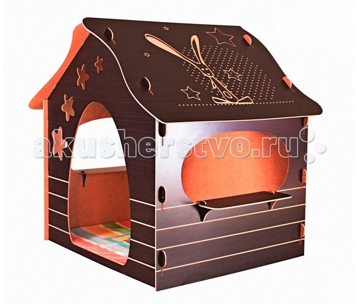 Игровой домик R-Toys Mouse HouseMouse House Игровой домик R-Toys Mouse HouseMouse HouseИгровой домик R-Toys Mouse House-это не просто домик, это большая разукрашка - рисовать можно везде и всем: мелками, карандашами, фломастерами и красками! Но самое ценное в том, что все нарисованное можно стирать тряпочкой и рисовать заново. А еще есть 2 широких подоконника на окнах в домике, на которых можно расположить листок и тоже рисовать. Эти функциональные особенности домика позволят детям увлеченно проводить время. Все панели домика с одной стороны покрыты ламинированным слоем “под дерево”, имитирующим фактуру древесины. Поверхность можно легко протирать. С другой стороны, которая находится внутри домика, поверхность выглядит как гладкий картон. Эту поверхность также легко протирать. Все детали домика идеальны по форме- они вырезаны автоматическим способом ларезной резки и имеют идеальные края. Вашему малышу занозы не страшны. Четкая лазерная резка деталей создает безопасные торцы. Все края и выступающие части домика разработаны с учетом безопасности и скруглены для полной безопасности. Система сборки CLICK собирается как конструктор “без единого болта”, в течении нескольких минут. Все элементы домика соединяются между собой по системе “До щелчка”. Вставьте деталь в пазы и зафиксируйте. Инструменты не нужны! Сборка/разборка домика не требует специальных профессиональных навыков. Собрать домик MOUSE HOUSE сможет и мама. Конструкция очень устойчива, но при этом легка и мобильна. В разобранном виде все детали домика- это небольшая стопка листов МДФ высотой чуть более 10 см. Очень удобно при хранении- занимает очень мало места. У домика - два больших овальных окна с широкими подоконниками. Дверь красиво обрамлена большими прозрачными звездами, которые при попадании света на них как трафарет отражаются на внутренней стене домика. Ваш малыш может обрисовать эти звезды и разукрасить их. А каким волшебным домик становится вечером, если поместить в него ночник. Это магия! Одна из важных особенностей домика MOUSE HOUSE в том, что его можно хранить в разобранном виде и собирать только на несколько часов. А переместить домик из одного места в другое не составит большого труда. Это очень удобно в небольших квартирах. А в больших загородных домах и дачах, домик MOUSE HOUSE станет центром внимания. Оригинальный дизайн и шоколадный цвет MOUSE HOUSE сделают домик ярким элементом игровой площадки и незаменимым атрибутом игровой комнаты.<br>