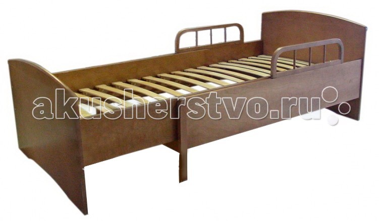 Детская кроватка Можга Раздвижная с барьером С-633 - Красно-коричневый