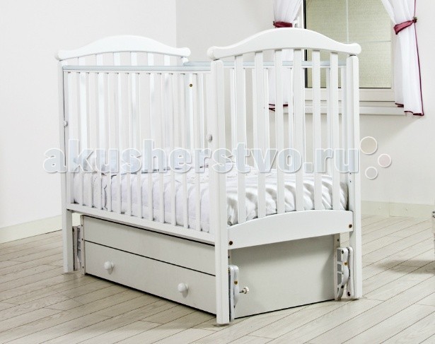 Детская кроватка Гандылян Людмила (с маятниковым механизмом) - Людмила белый