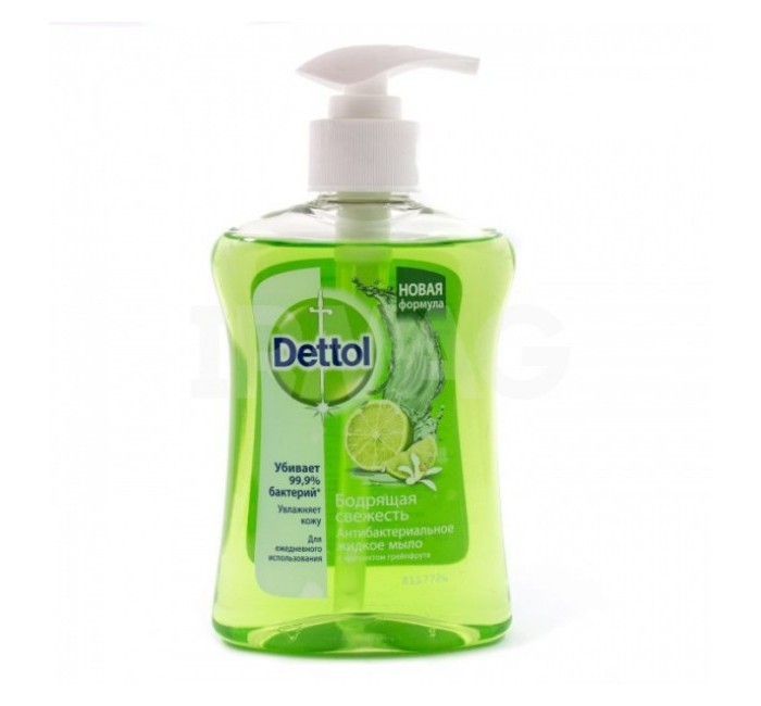 

Dettol Бодрящая свежесть с экстрактом грейпфрукта Антибакт.жидкое мыло для рук 250 мл