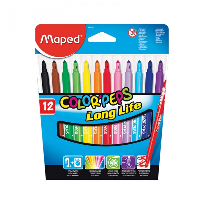 

Фломастеры Maped Long Life 12 цветов
