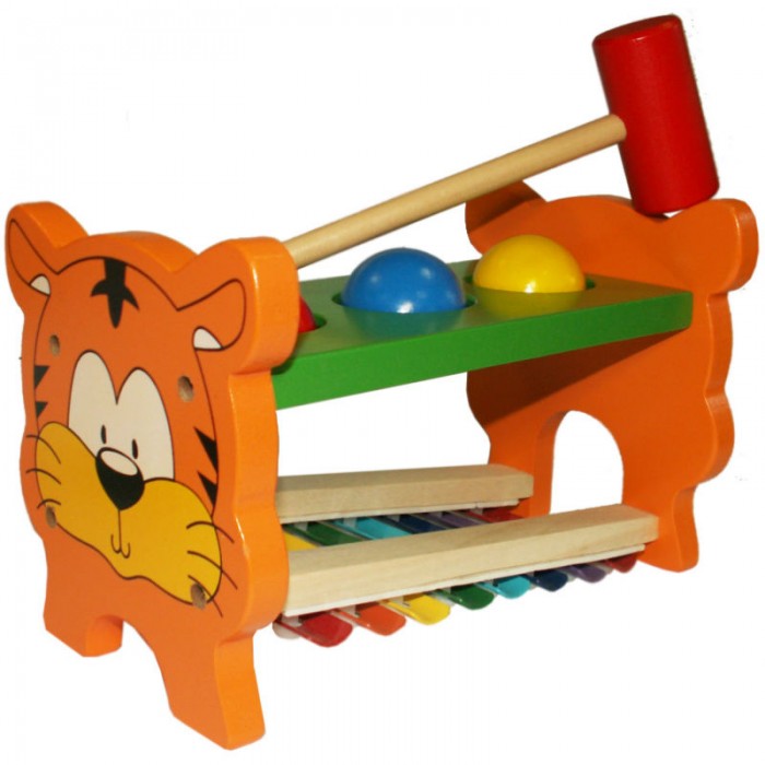 

Музыкальная игрушка QiQu Wooden Toy Factory Стучалка музыкальная Тигренок