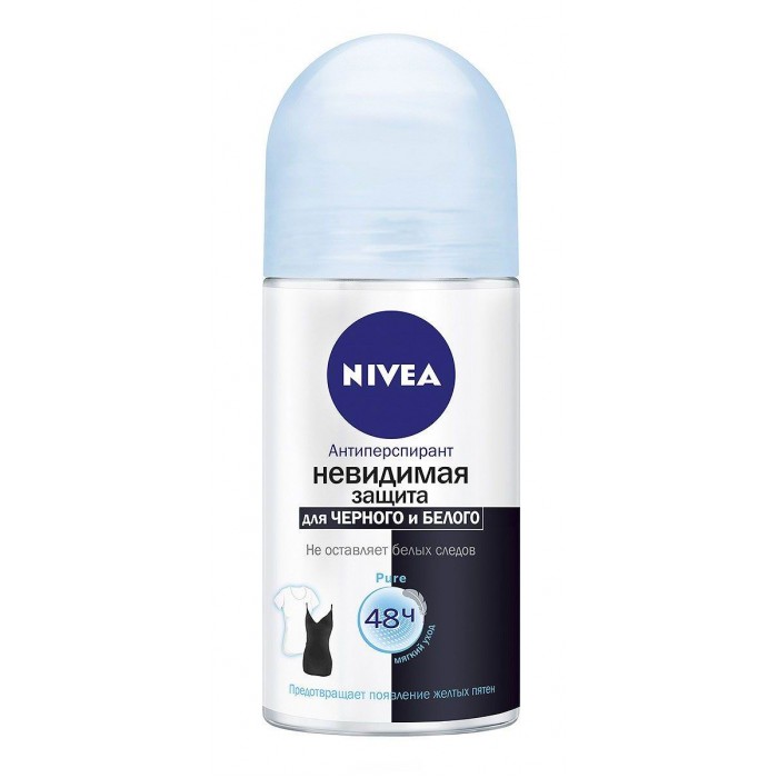 

Nivea Део-ролик Невидимая защита для черного и белого Pure 50 мл
