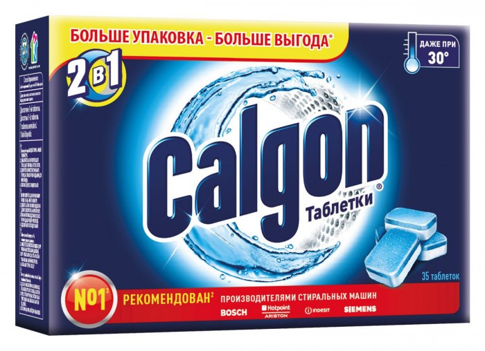 

Calgon 2 в 1 Таблетки для смягчения воды в стиральных машинах 35 таблеток