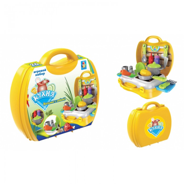 

1 Toy Игровой набор в чемоданчике Кухня 26 предметов
