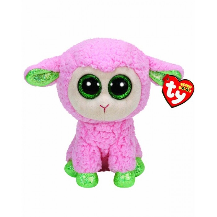 

Мягкая игрушка TY Beanie Boo's Овечка розовая с зелеными копытцами 25 см