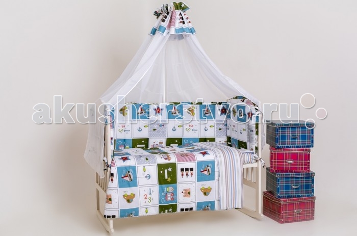 

Комплект в кроватку Мой Ангелочек Дизайн № 9 (7 предметов)