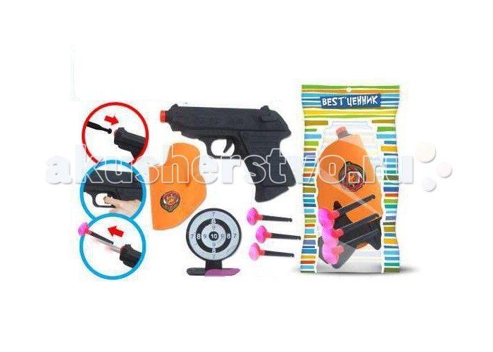 

S+S Toys Набор пистолет с присосками, кобура, мишень