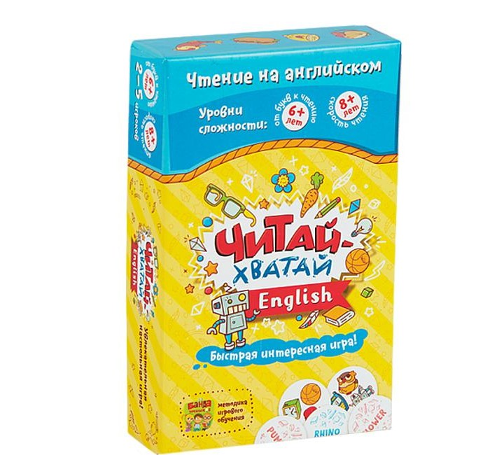 

Банда Умников Развивающая настольная игра Читай-Хватай English