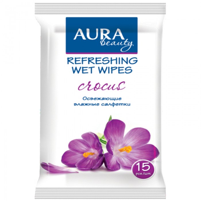 

Aura Влажные салфетки Beauty освежающие 15 шт.