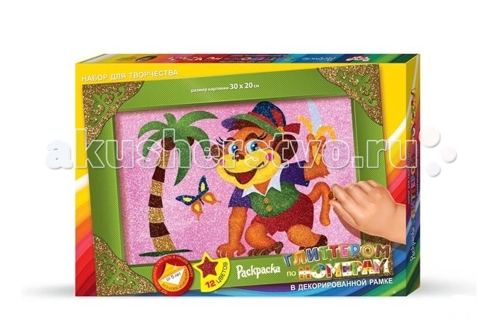 

Danko Toys Набор для творчества Раскраска глитером Обезьянка