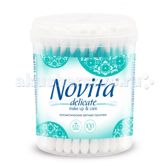 

Novita  Косметические ватные палочки баночка 100 шт.