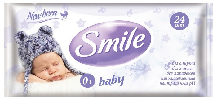 

Smile Салфетки влажные New Born 24 шт.