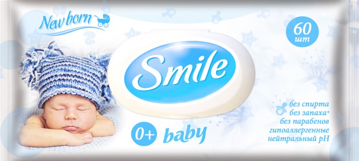 

Smile Салфетки влажные New Born 60 шт.