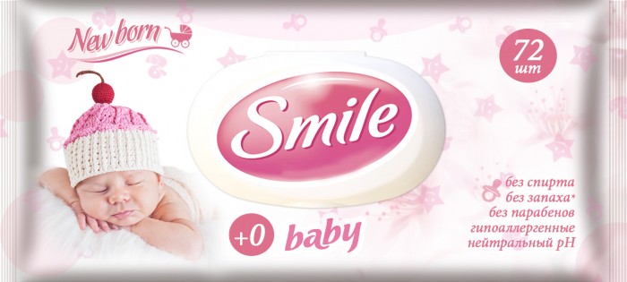 

Smile Салфетки влажные New Born 72 шт.